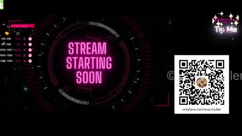 Snapshot of eva69muller chatting on February 2025 07:44:01 PM Eva  next show  8pm CEST AMST online show from February 2025 07:44:01 PM