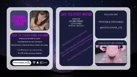 Snapshot of foxy_gamer chatting on June 2026 01:25:01 AM Lex Vive foxygamer cb online show from June 2026 01:25:01 AM