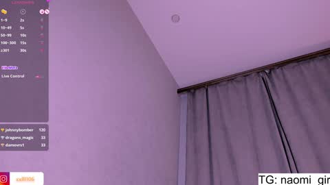 Snapshot of naomigirl33 chatting on December 2024 08:26:02 PM Naomi Dear I will be online at 1200 UTC online show from December 2024 08:26:02 PM