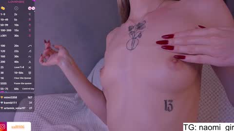 Snapshot of naomigirl33 chatting on December 2024 12:38:01 PM Naomi Dear I will be online at 1200 UTC online show from December 2024 12:38:01 PM
