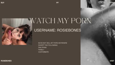 Snapshot of rosiebones chatting on May 2026 11:32:01 PM Rosie Bones online show from May 2026 11:32:01 PM