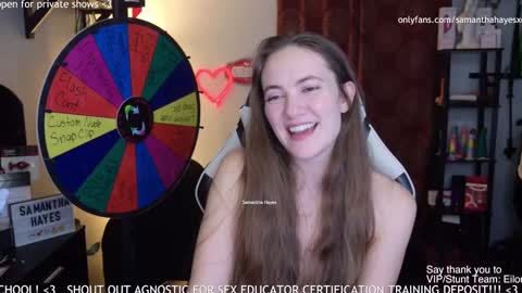 Snapshot of samanthahayesxoxo chatting on December 2024 04:09:01 AM The Real Samantha Hayes haha online show from December 2024 04:09:01 AM